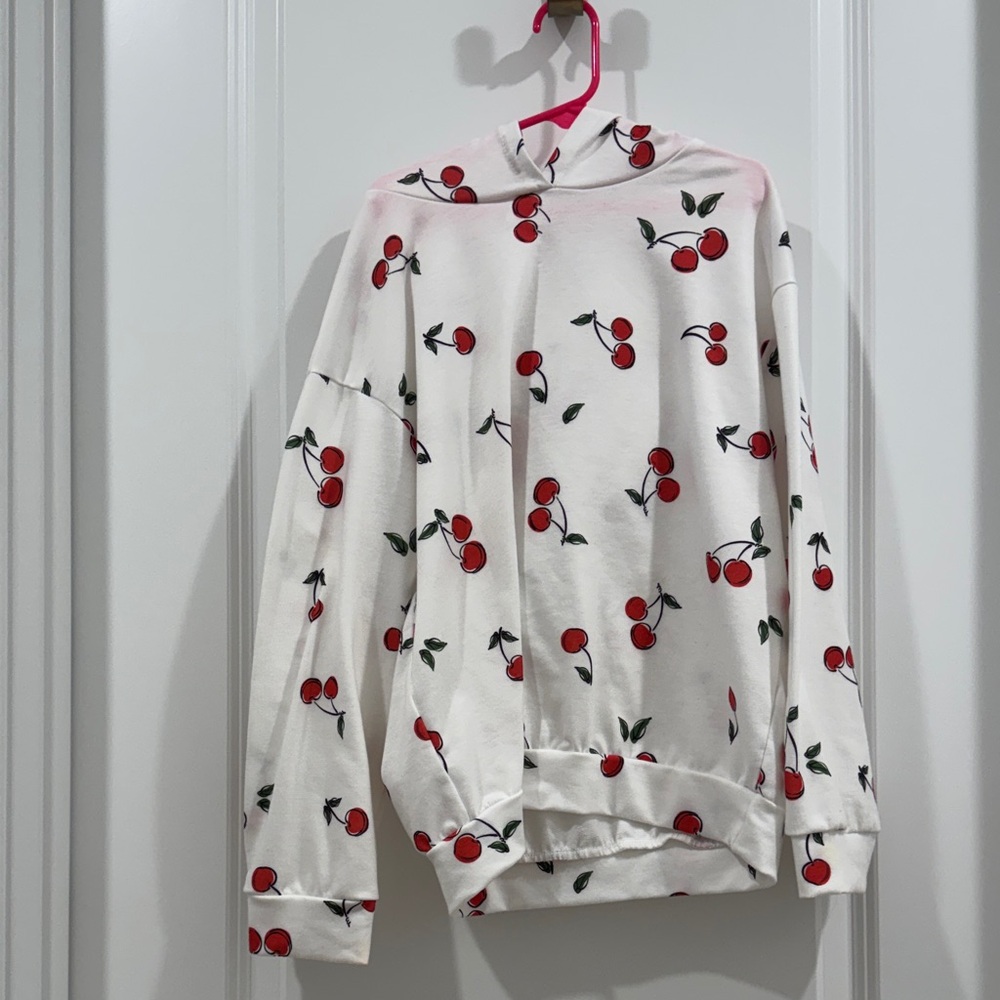 JBL White Hoodie with Red Cherry Print